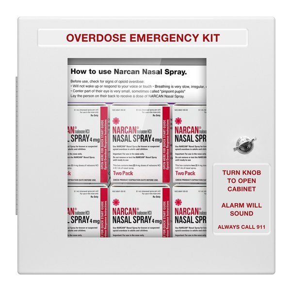 Aek Naloxone Overdose Emergency Cabinet NonLocking With Alarm  SpanishEnglish EN9530